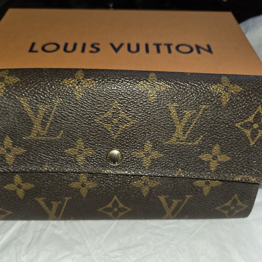 LV monogram snap-close long wallet